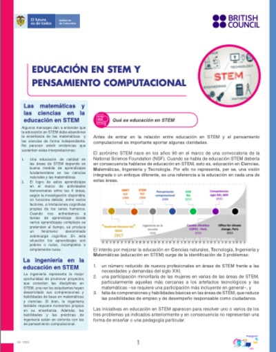 Educación en STEM y pensamiento computacional