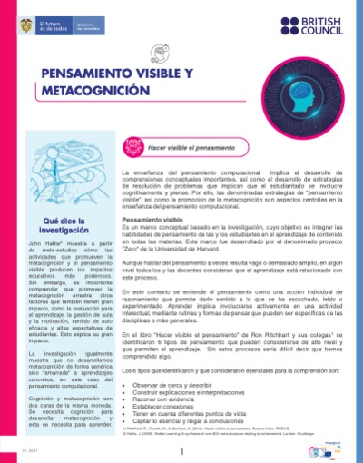 Pensamiento visible y metacognición