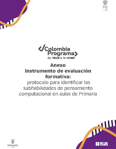 Anexo imprimible de evaluación formativa: protocolo para identificar las subhabilidades de pensamiento computacional en aulas de Primaria