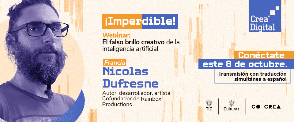 Imagen diseñada de la invitación a ver el Artista Nicolas Dufresn