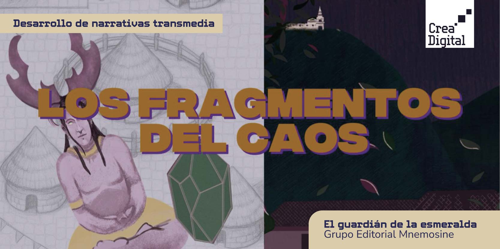 Portada de la serie narrativa El guardián de la esmeralda: los fragmentos del caos