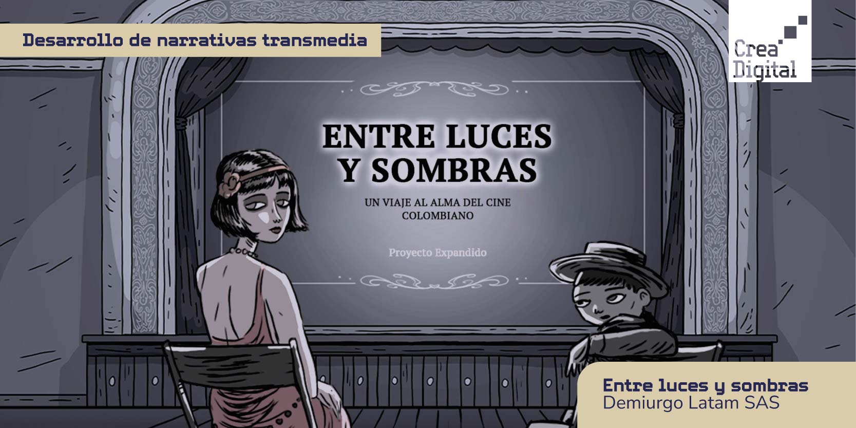 Portada de la serie narrativa Entre luces y sombras