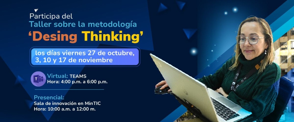 Imagen diseñada promocionando capacitación sobre Desing Thinking