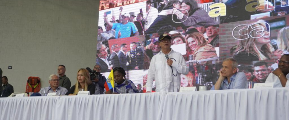 Foto de Presidente Gustavo Petro durante la jornada de Gobierno Escucha