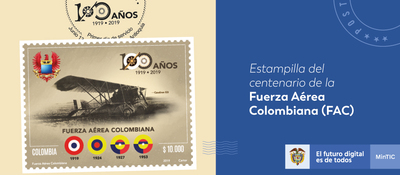 Estampilla conmemorativa - Fuerza Aérea Colombiana