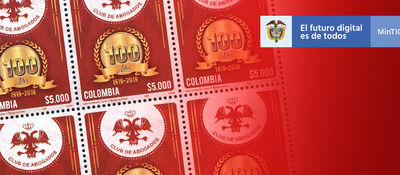 MinTIC lanza estampilla en conmemoración de los 100 años del Club de Abogados
