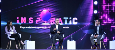 Ministra Karen Abudinen, presidente Iván Duque y David Vélez, fundador de Nubank.