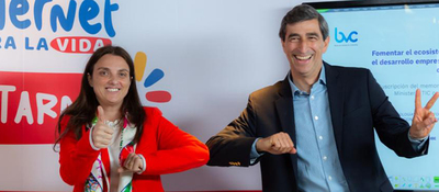 La ministra Karen Abudinen y el presidente de la Bolsa de Valores de Colombia (BVC), Juan Pablo Córdoba.