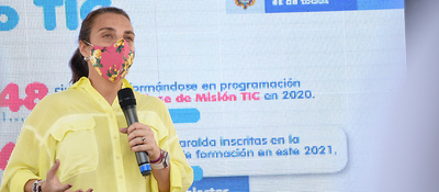 Ministra de las TIC, Karen Abudinen en su visita a Risaralda.