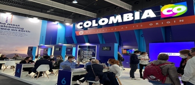 Foto del Stand de Colombia en el Mobile World Congress 2023