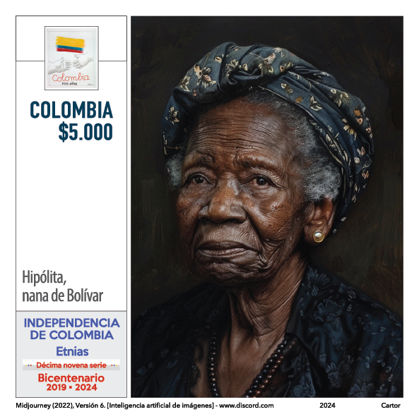 Imagen estampilla de Hipólita, nana de Bolívar