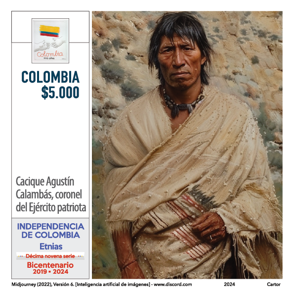 Imagen estampilla de Cacique Agustín Calambás