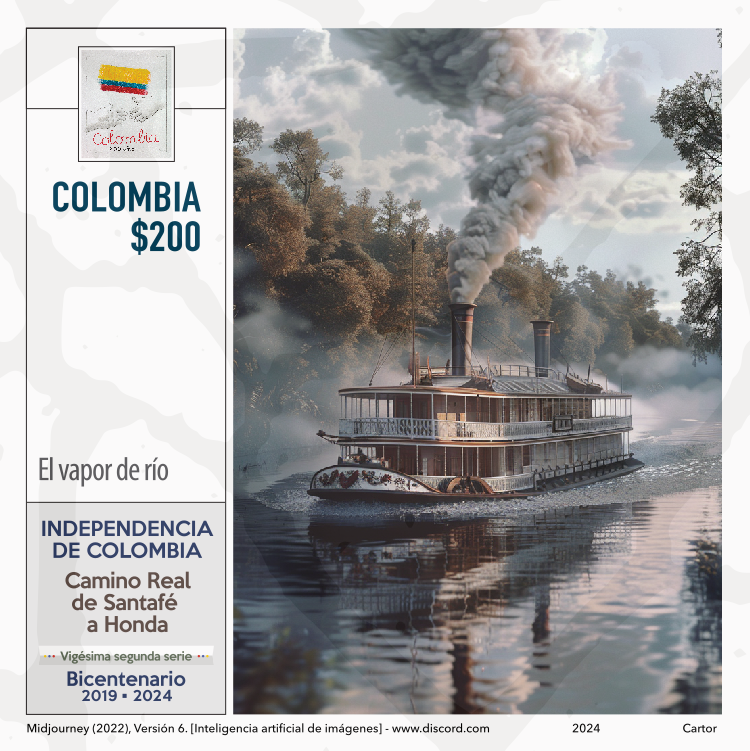 Imagen estampilla de El vapor de río