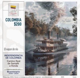 Imagen estampilla de El vapor de río