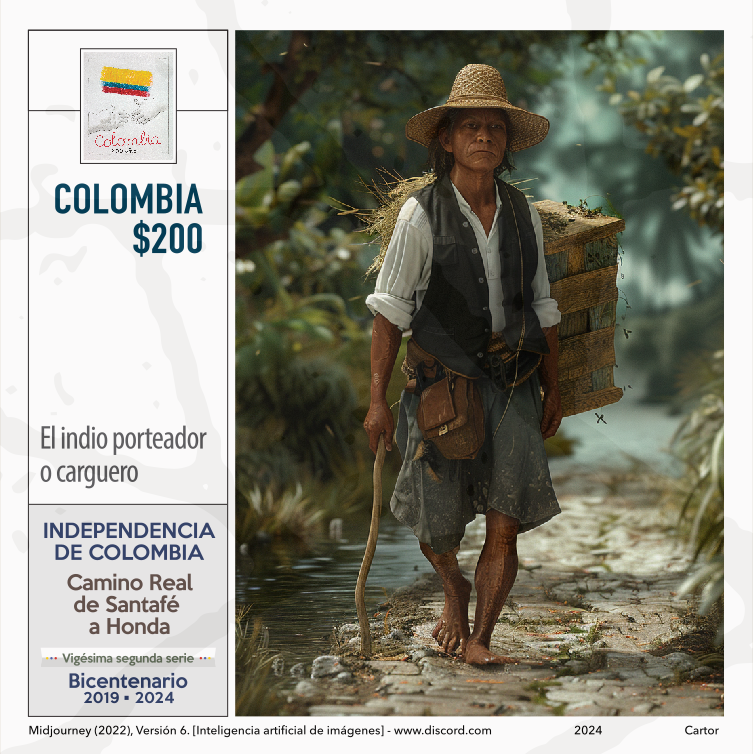 Imagen estampilla de El indio porteador o carguero