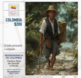 Imagen estampilla de El indio porteador o carguero
