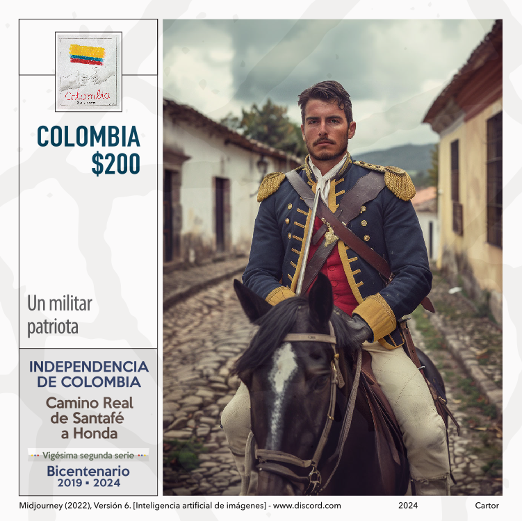 Imagen estampilla de Un militar patriota