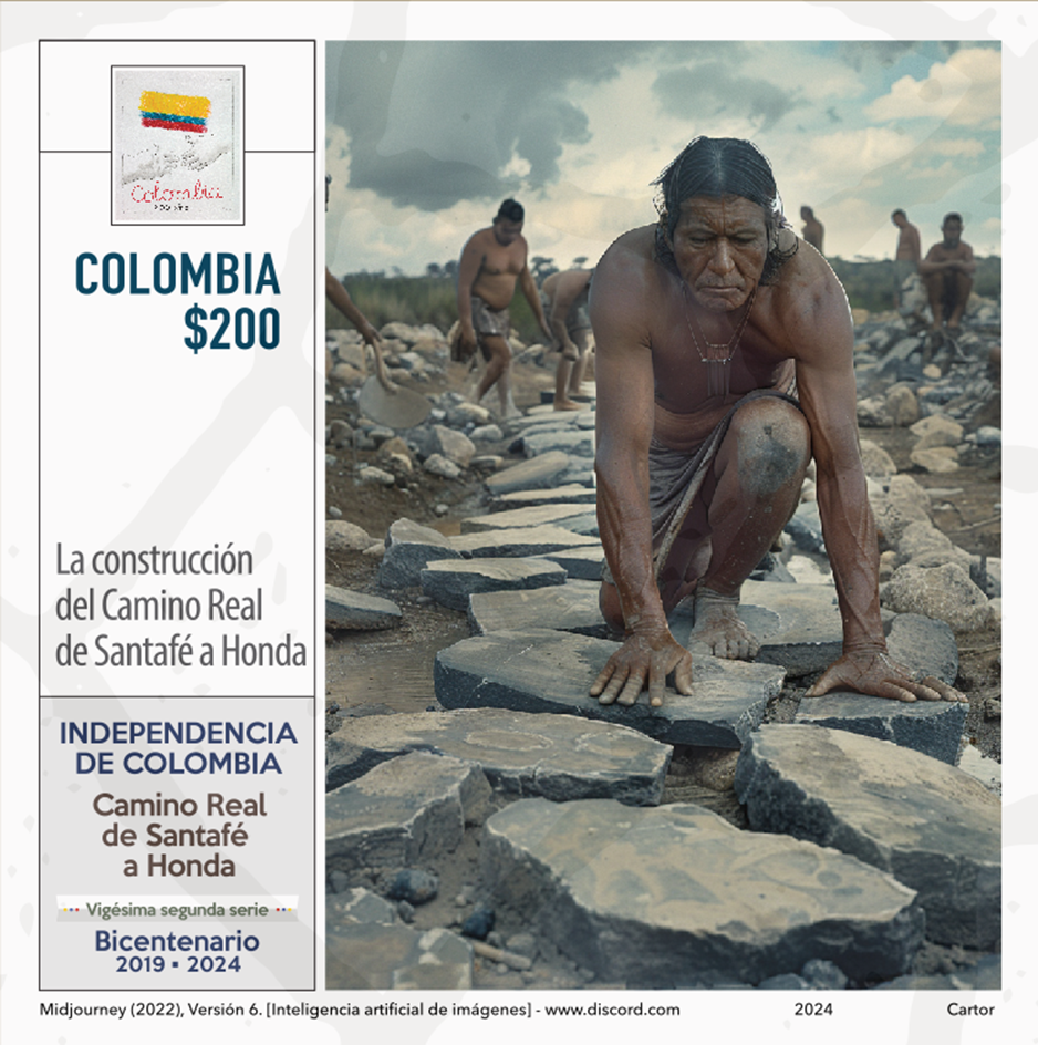 Imagen estampilla de La construcción del Camino Real a Honda