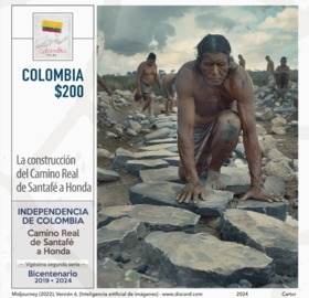 Imagen estampilla de La construcción del Camino Real a Honda