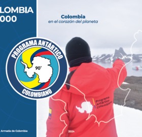 Imagen estampilla de 10 años del Programa Antártico Colombiano No. 01