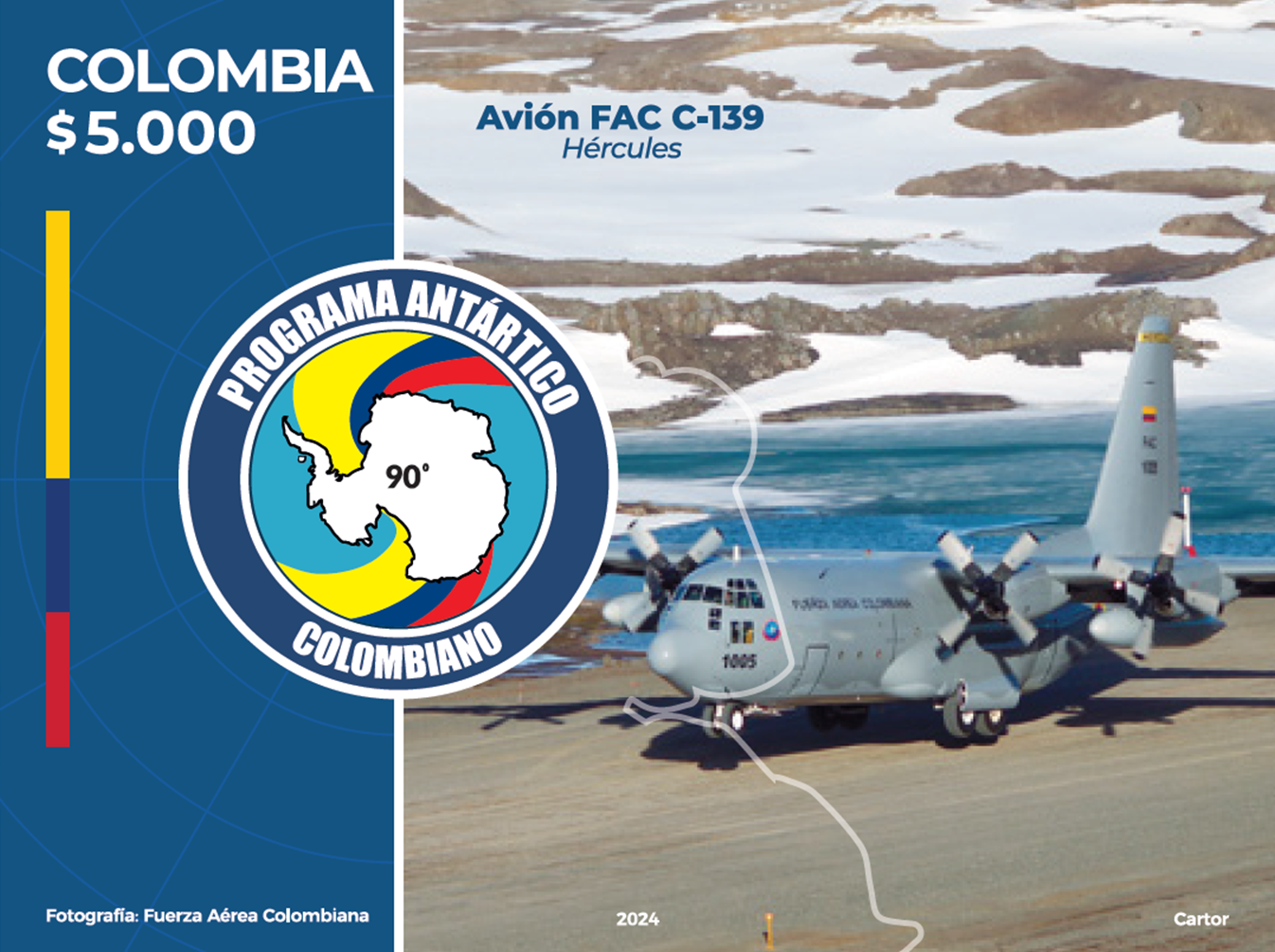 Imagen estampilla de 10 años del Programa Antártico Colombiano No. 03
