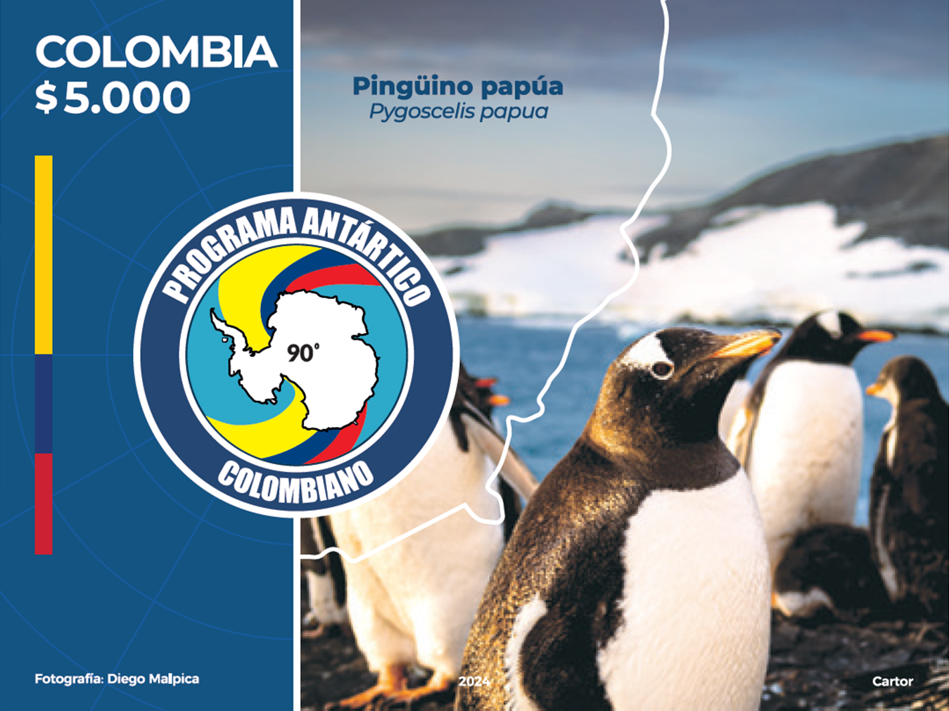 Imagen estampilla de 10 años del Programa Antártico Colombiano No. 04