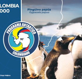Imagen estampilla de 10 años del Programa Antártico Colombiano No. 04