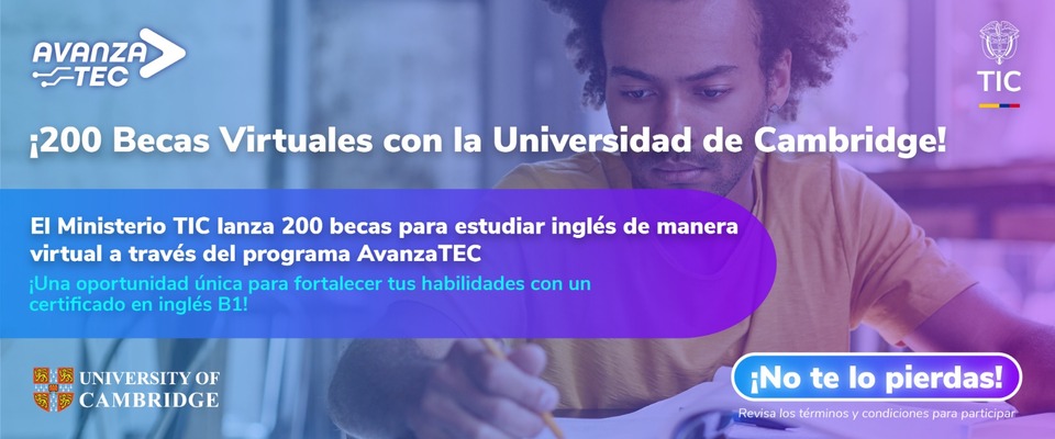 Imagen diseñada 'Avanza TEC Becas Virtuales Universidad Cambridge' Imagen diseñada 'Avanza TEC Becas Virtuales Universidad Cambridge'