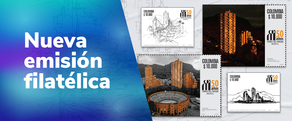 Foto diseñada con estampillas acompañado del texto 'Nueva emisión filatélica' Foto diseñada con estampillas acompañado del texto 'Nueva emisión filatélica'