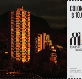 Imagen estampilla de 50 años de construcción del edificio las Torres del Parque - 02