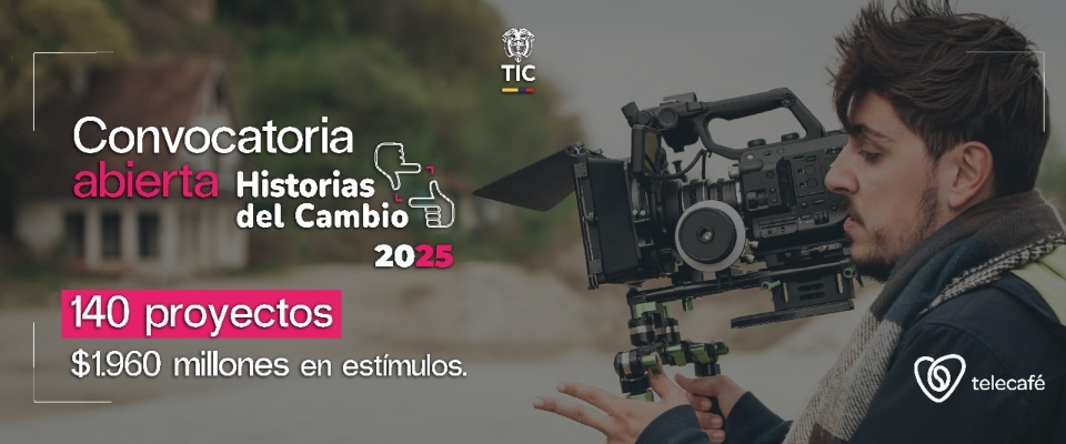Imagen diseñada que destaca la convocatoria y muestra a un camarógrafo