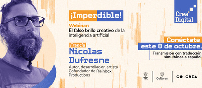 Imagen diseñada de la invitación a ver el Artista Nicolas Dufresn