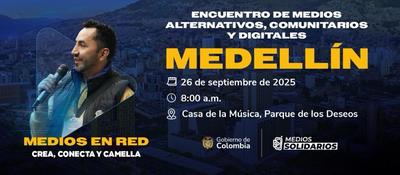 Imagen diseñada para promover Encuentro de Medios Alternativos, Comunitarios y Digitales