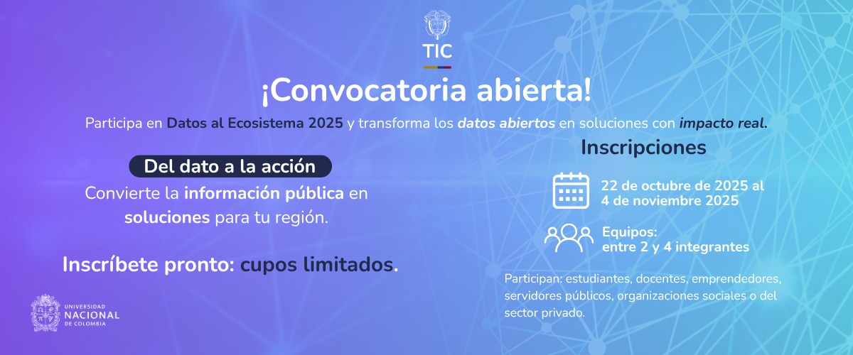 Imagen diseñada con información sobre Datos al Ecosistema 2025