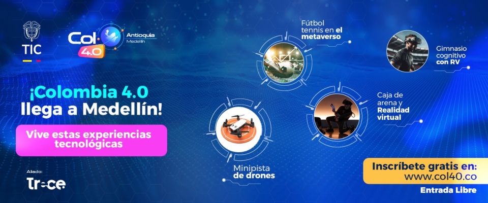 Imagen diseñada invitando a Colombia 4.0 en Medellín