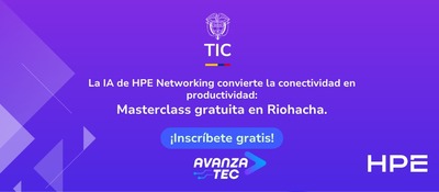 Afiche morado invita a masterclass gratuita de IA en Riohacha para fortalecer habilidades digitales y conectividad