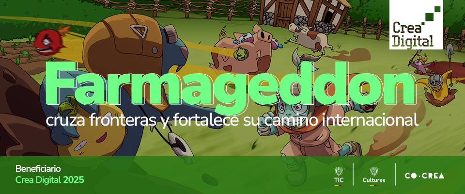 Ilustración de un videojuego colombiano con personajes animados; destaca su llegada al mercado internacional