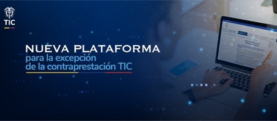 Logo de MinTIC y texto sobre una nueva plataforma; a la derecha, una persona usa un portátil sobre un escritorio.