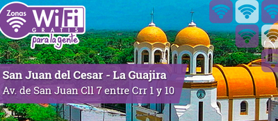 Habitantes de San Juan del Cesar ya gozan de su primera Zona Wifi Gratis