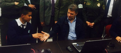 Presidente Santos en la inauguración de Punto Vive Digital en Pasto